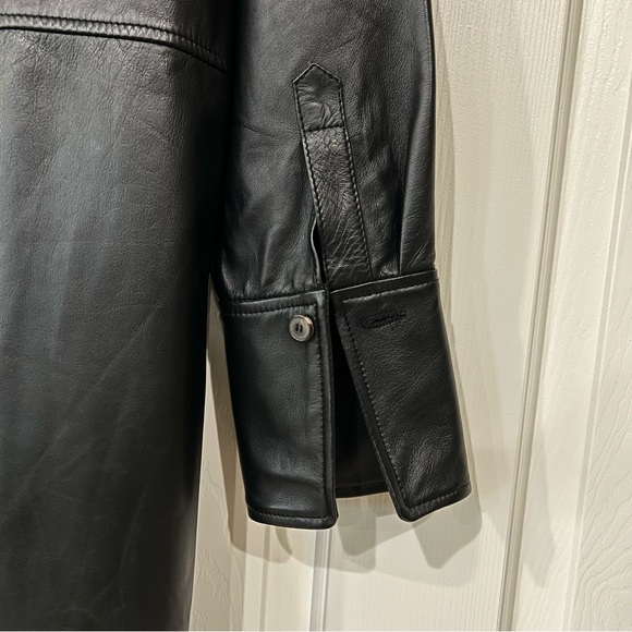 Brand New with tags Zara Black Long 100% Sheep Leather Jacket in size Large - Picture 9 of 11